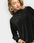 Black Velvet Mock Neck Pullover