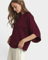 Merlot Soft Knit Elbow Sleeve Top