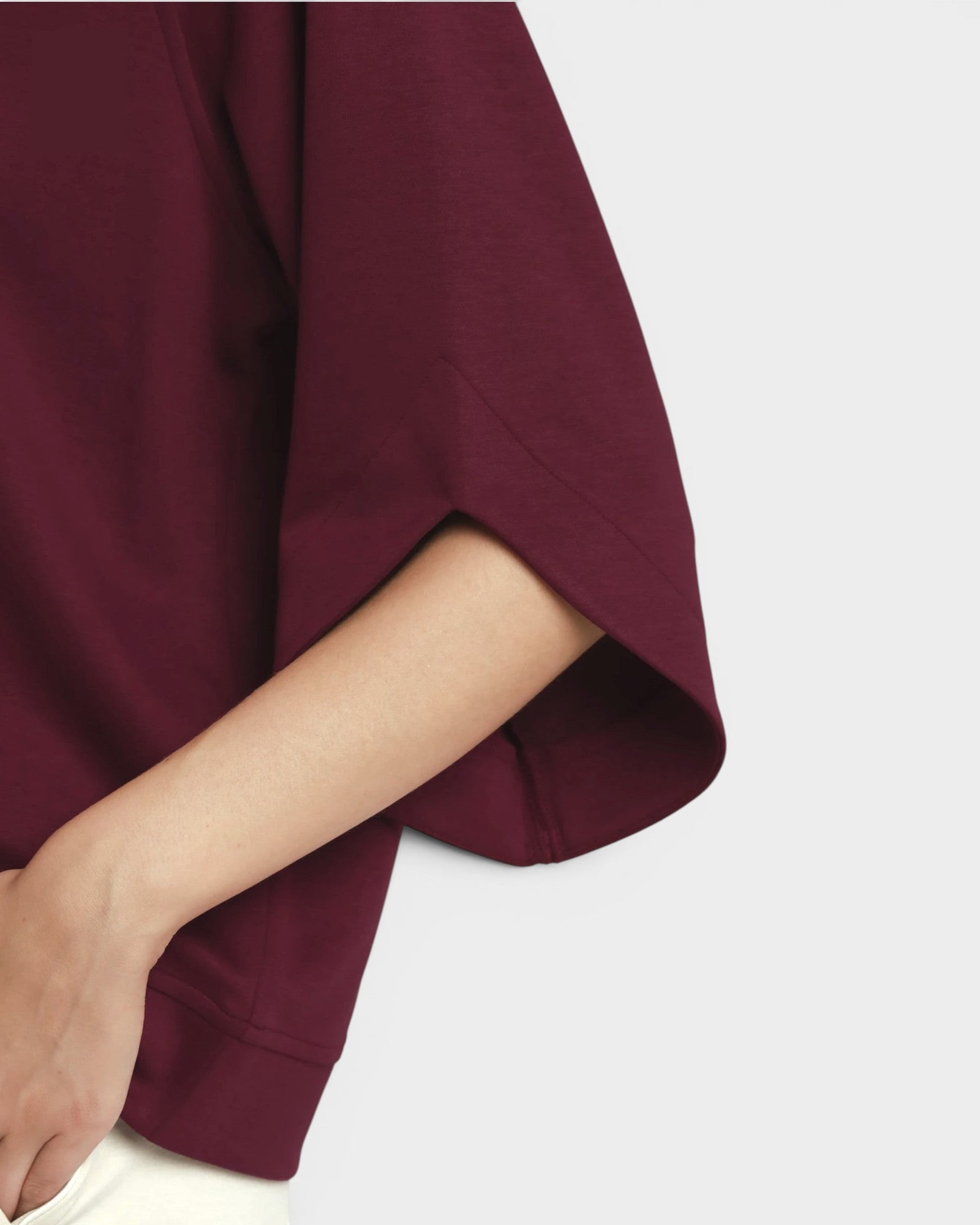 Merlot Soft Knit Elbow Sleeve Top