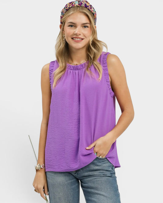 Orchid Textured Sleeveless Blouse