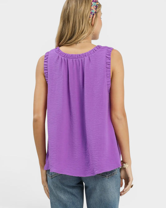 Orchid Textured Sleeveless Blouse