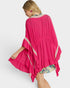 Fuchsia Ruffle Sleeve Kimono Topper