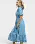 Sky Blue Smocked Waist Midi Dress