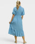 Sky Blue Smocked Waist Midi Dress