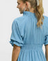 Sky Blue Smocked Waist Midi Dress