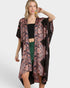 Black Paisley Satin Kimono