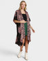 Black Paisley Satin Kimono