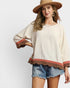 Oatmeal Scallop Trim Linen Blend Top