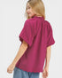 Berry Scalloped Hem Blouse