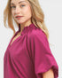 Berry Scalloped Hem Blouse