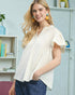 Ivory Scallop Trim Blouse