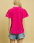 Fuchsia Scallop Trim Blouse