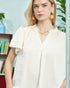 Ivory Scallop Trim Blouse
