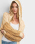 Champagne Sequin Sleeve Hooded Jacket