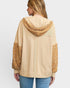 Champagne Sequin Sleeve Hooded Jacket