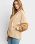Champagne Sequin Sleeve Hooded Jacket
