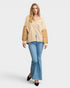Champagne Sequin Sleeve Hooded Jacket