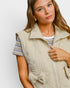 Stone Embroidered Bow Quilted Vest