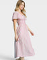 Pink & Ivory Striped Midi Dress