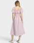 Pink & Ivory Striped Midi Dress