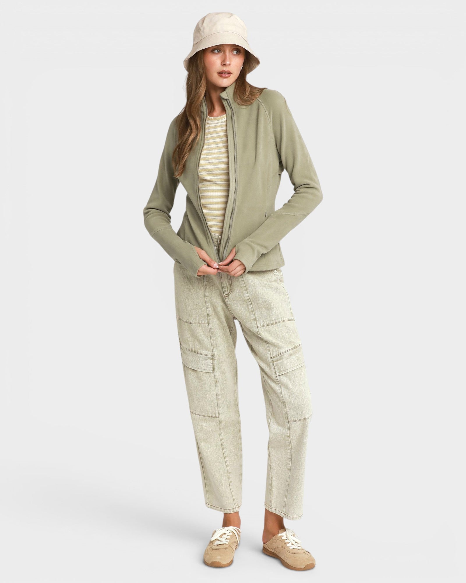 Olive Zip Front Active Jacket