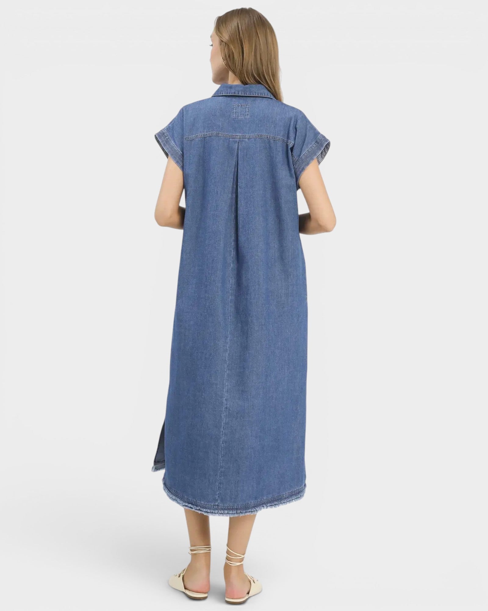 UMGEE Medium Wash Denim Midi Dress Medium Wash / S