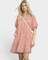 Raspberry Stripe Cotton Mini Dress