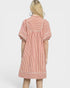 Raspberry Stripe Cotton Mini Dress