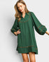Forest Contrast Trim Mini Dress