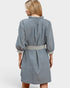 Denim Blue Striped Tie Waist Mini Dress