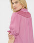 Dusty Pink Embroidered Yoke Textured Blouse