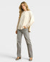 Ivory Textured Leaf Long Sleeve Top