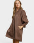 Chocolate Ruffle Neck Shift Dress