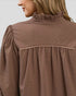 Chocolate Ruffle Neck Shift Dress