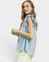 Powder Blue Ruffle Sleeve Top