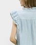 Powder Blue Ruffle Sleeve Top