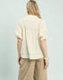 Cream Embroidered Trim Blouse