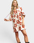 Rust Floral Mini Dress