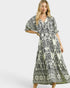 Black & Ivory Paisley Border Maxi Dress