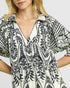 Black & Ivory Paisley Border Maxi Dress