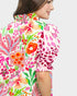 Pink Tropical Floral Puff Sleeve Blouse