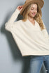 Cream V-Neck Knit Sweater