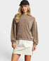 Taupe Velour Balloon Sleeve Pullover