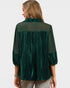 Hunter Green Velvet Lace Detail Top