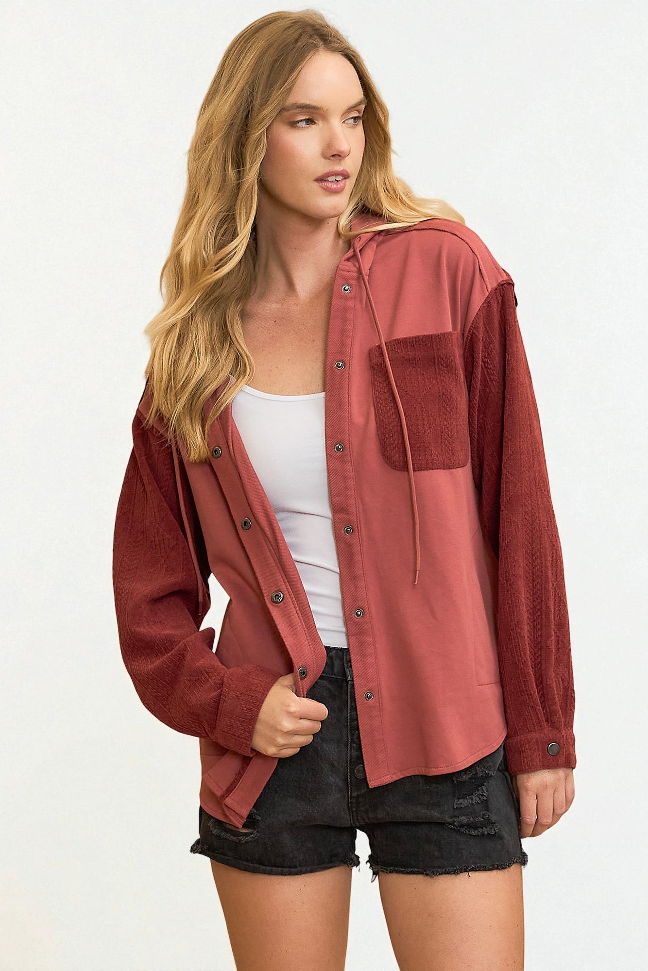 Clay Hooded Snap Front Shirt