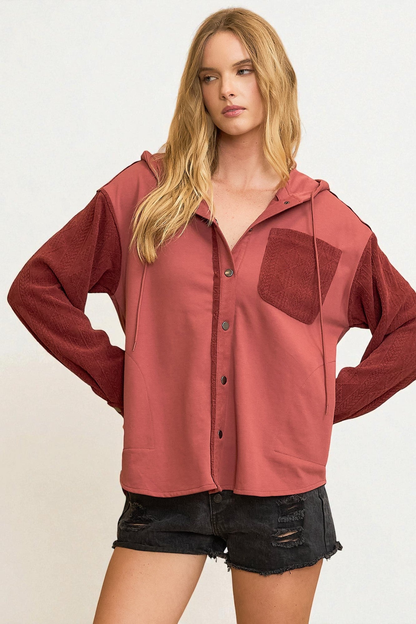 Clay Hooded Snap Front Shirt