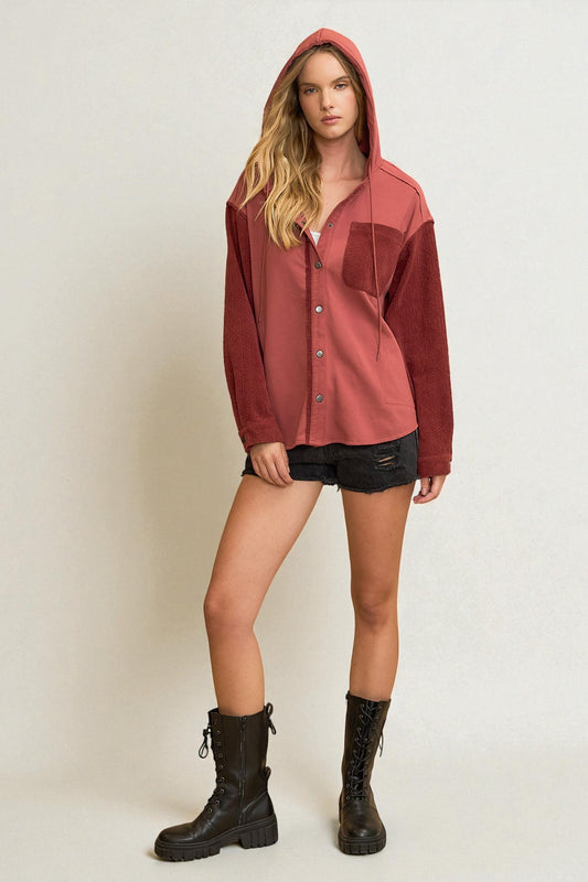 Clay Hooded Snap Front Shirt