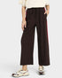 Dark Brown Side Stripe Wide Leg Pants