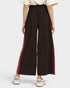 Dark Brown Side Stripe Wide Leg Pants