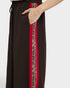 Dark Brown Side Stripe Wide Leg Pants